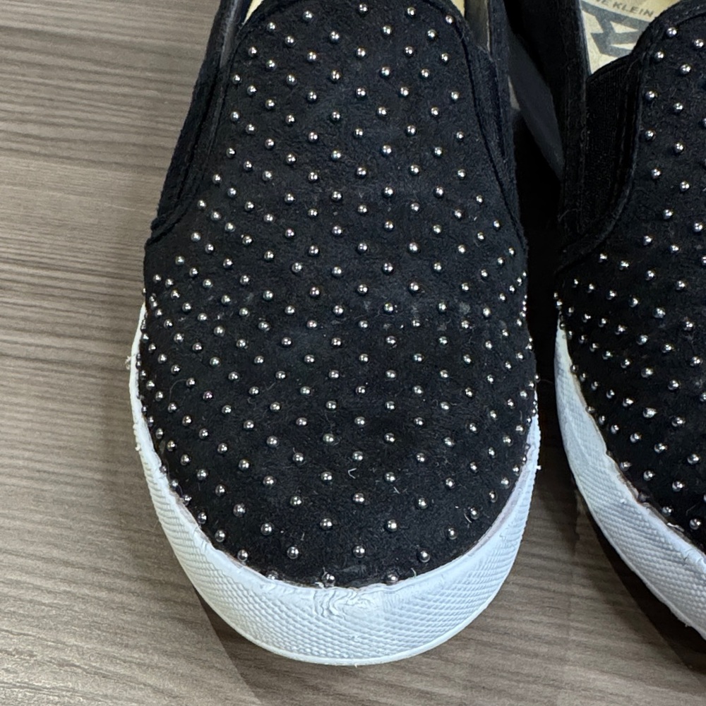 Anne Klein Sport Black Studded Slip-On Wedge Sneakers - Picture 7 of 12